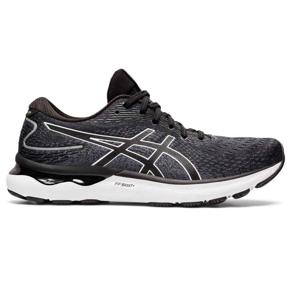 ASICS Tênis de Corrida Masculino Gel-Nimbus 24, Branco/preto, 8