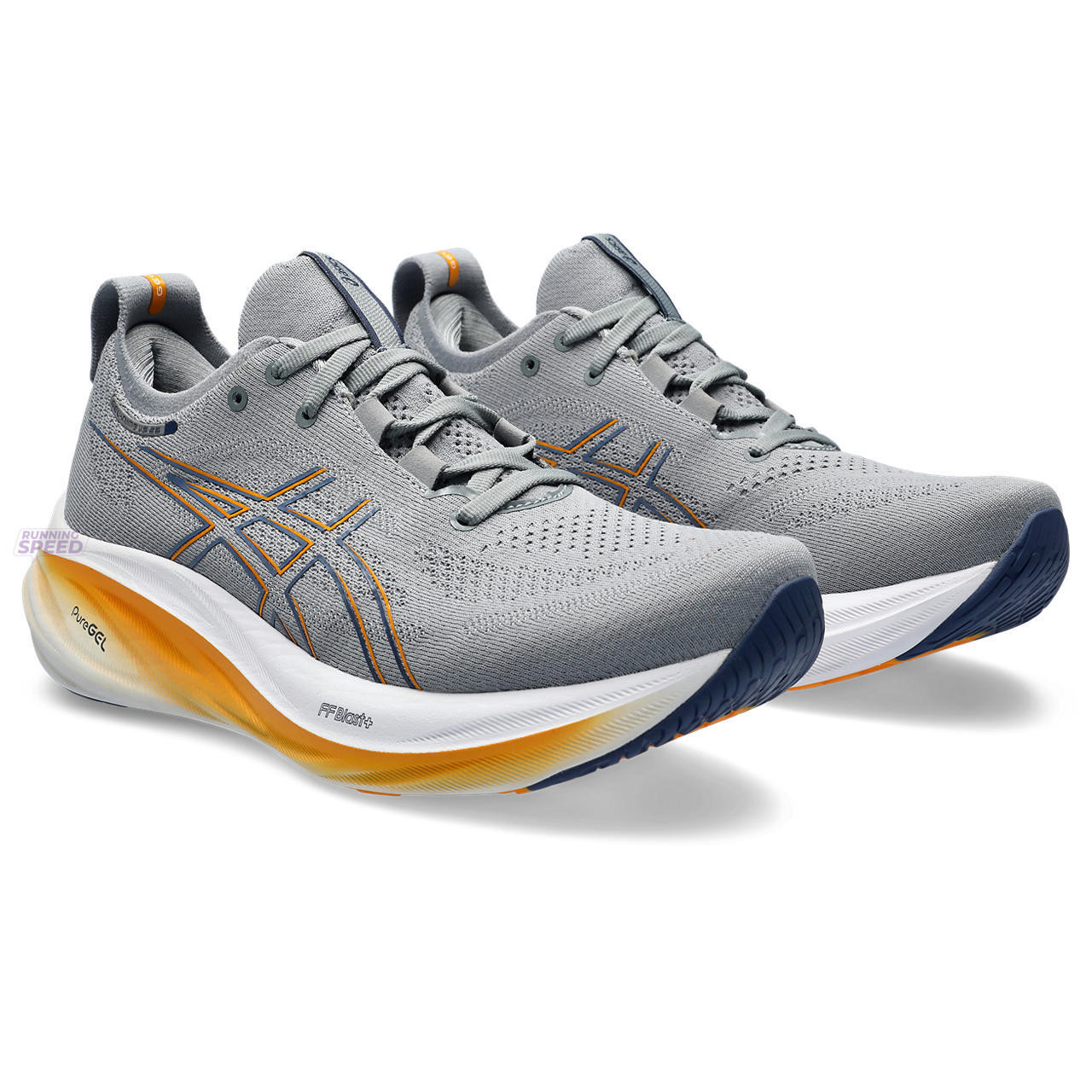 Tênis Asics Gel Nimbus 25 - Masculino - Cinza e Azul Running Speed