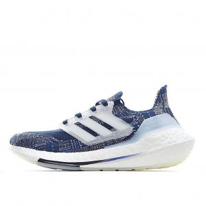 Tênis Adidas UltraBoost 21 - Azul Branco e Prata - Masculino 