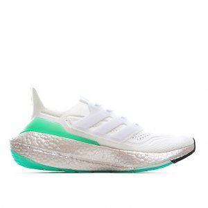 Tênis Adidas UltraBoost 21 - Branco Prata e Verde - Masculino