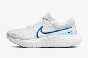 Tênis Nike ZoomX Invincible Run Flyknit 2 - Branco e Azul - Feminino 