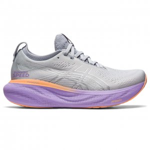 Tênis Asics Gel Nimbus 25 - Feminino - Prata e Roxo  