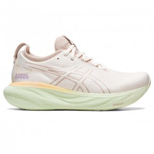 Tênis Asics Gel Nimbus 25 - Feminino - Creme e Verde Claro 