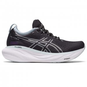 Tênis Asics Gel Nimbus 25 - Feminino - Preto e Branco 