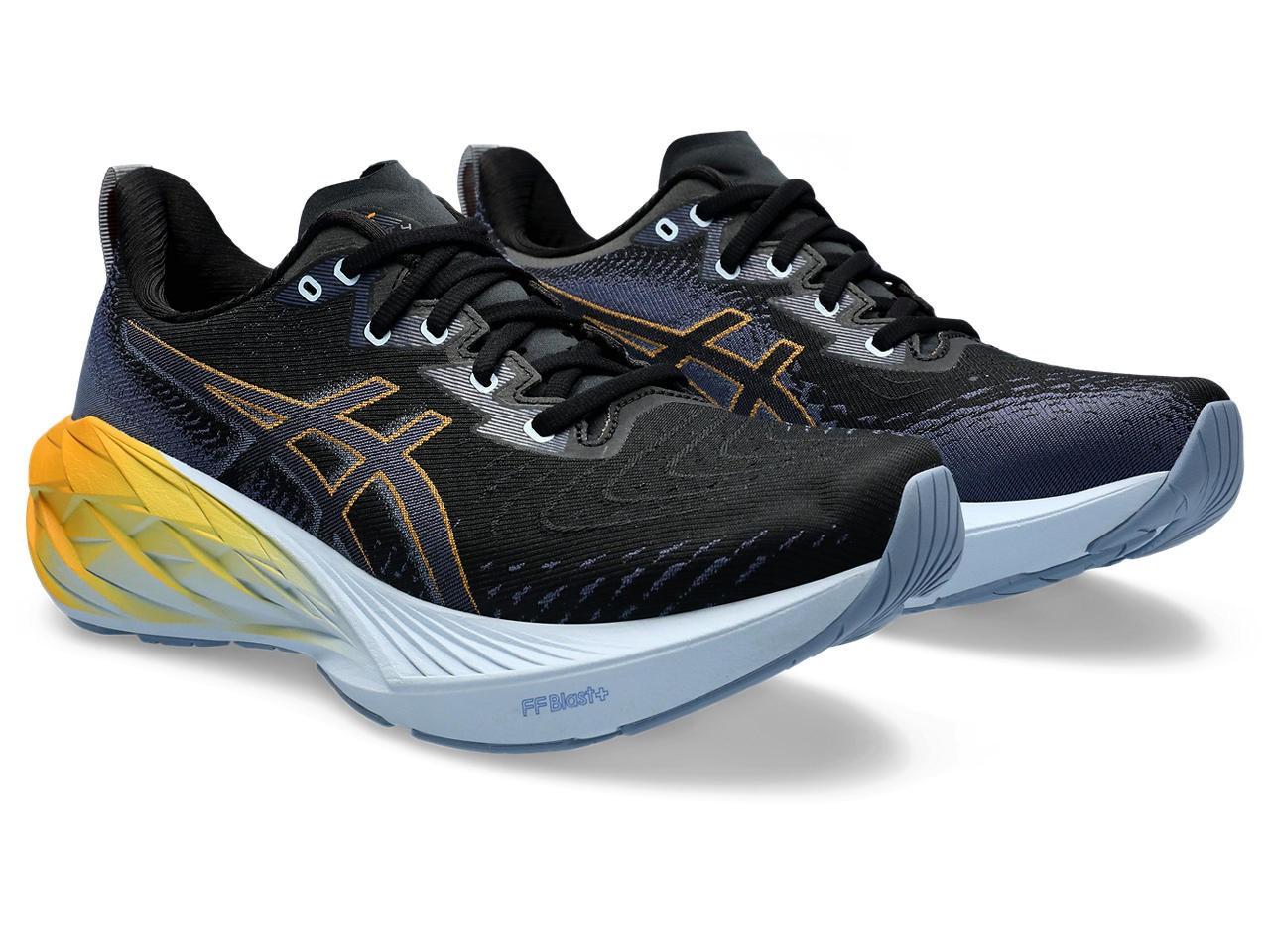 Tênis Asics Novablast 4 - Preto Azul Amarelo - Masculino