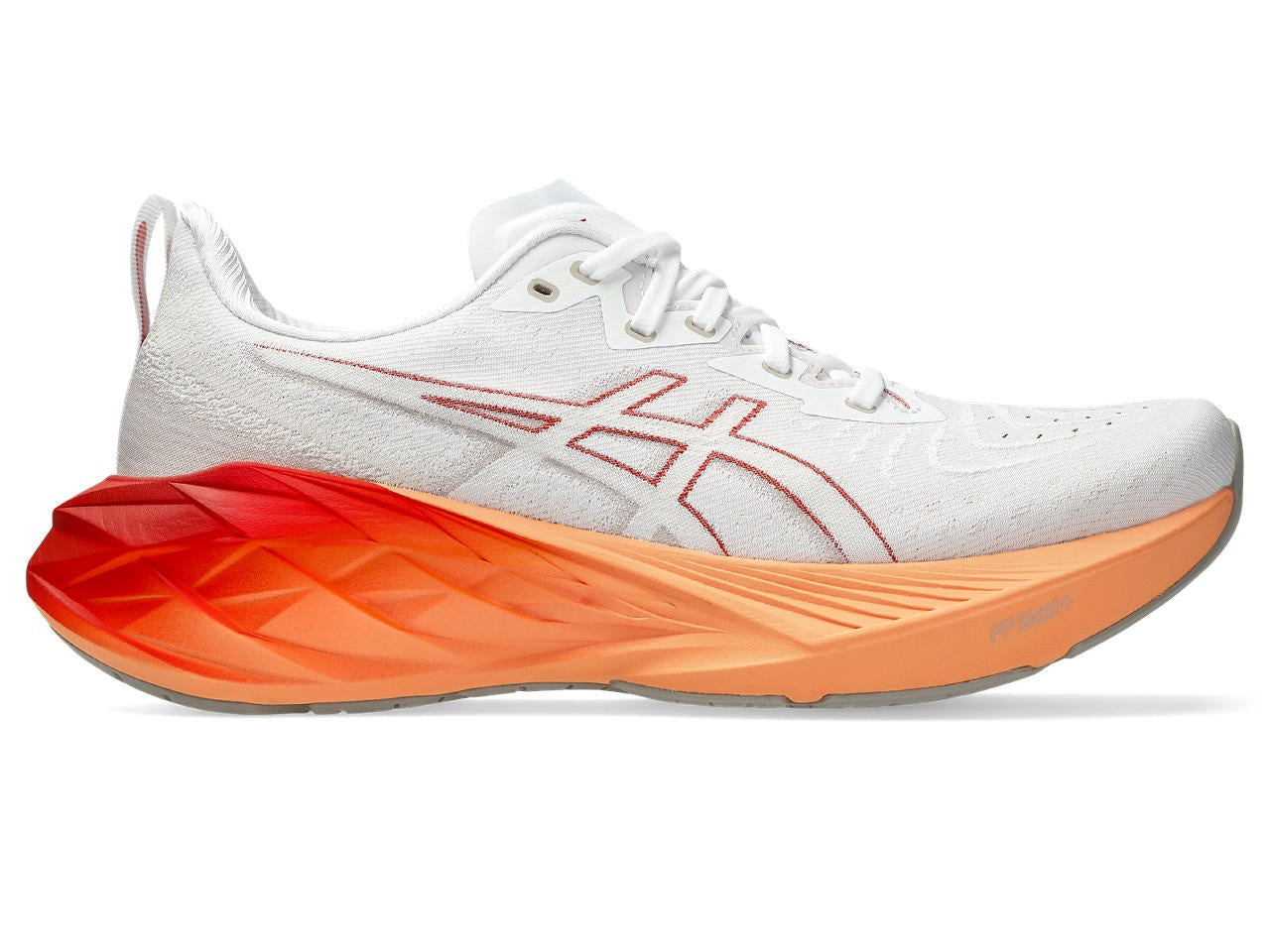 Tênis Asics Novablast 4 - Branco Vermelho e Laranja - Masculino 