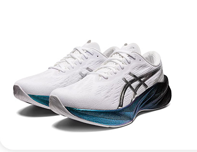 Tênis Asics NovaBlast 3 - Branco e Azul Platinum - Feminino