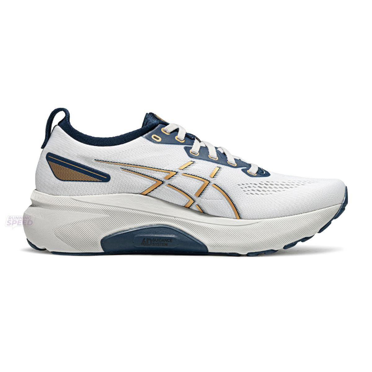 Tênis Asics Gel Kayano 31 - Branco e Dourado - Masculino 