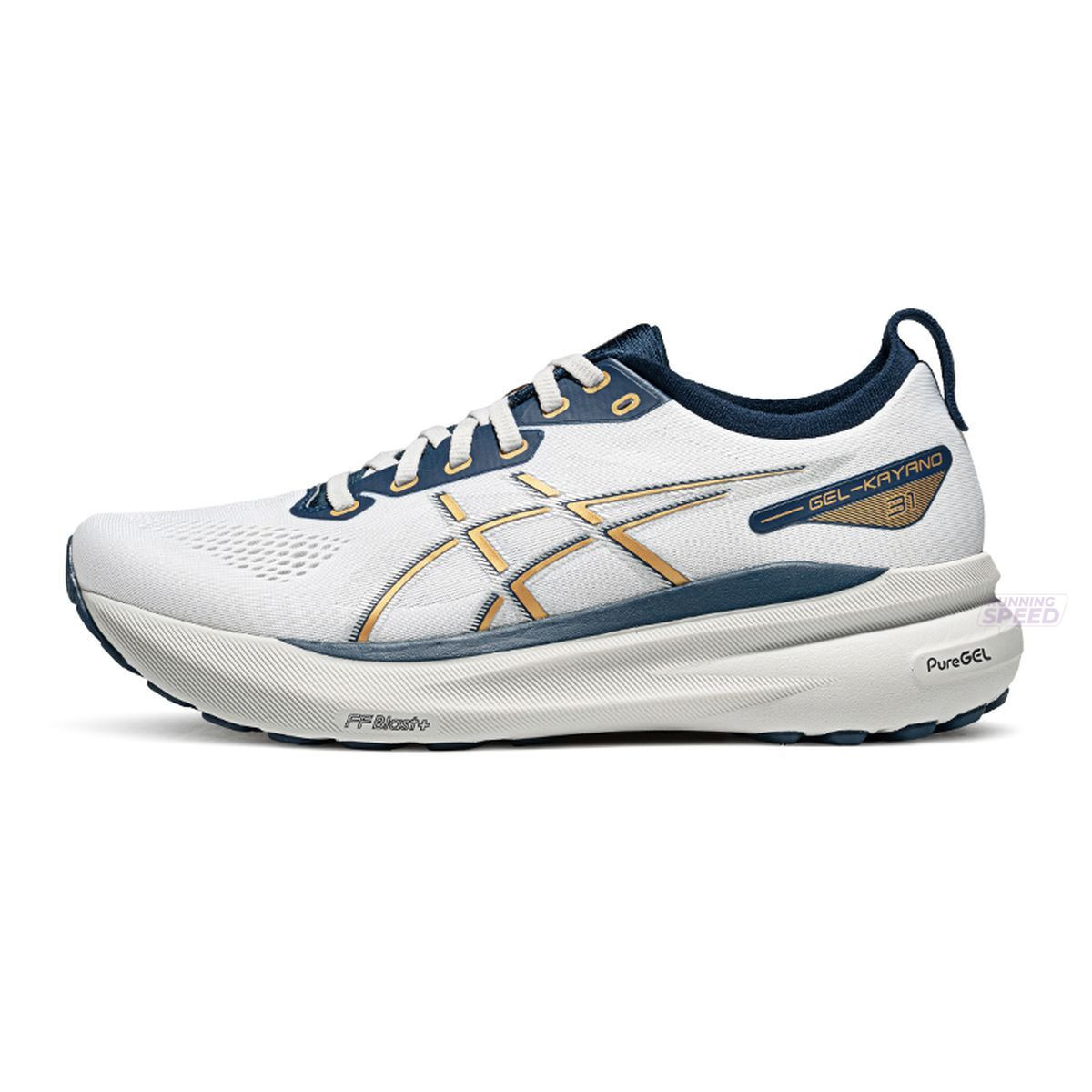 Tênis Asics Gel Kayano 31 - Branco e Dourado - Masculino