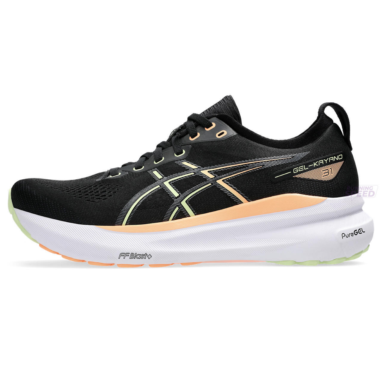 Tênis Asics Gel Kayano 31 - Preto com Branco e Laranja - Masculino