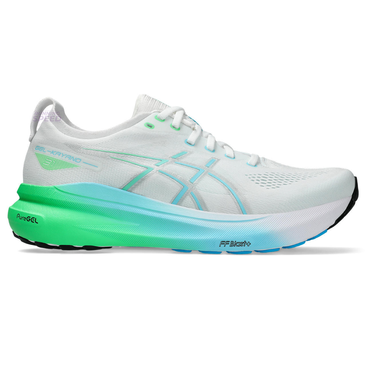 Tênis Asics Gel Kayano 31 - Branco Azul e Verde - Masculino 