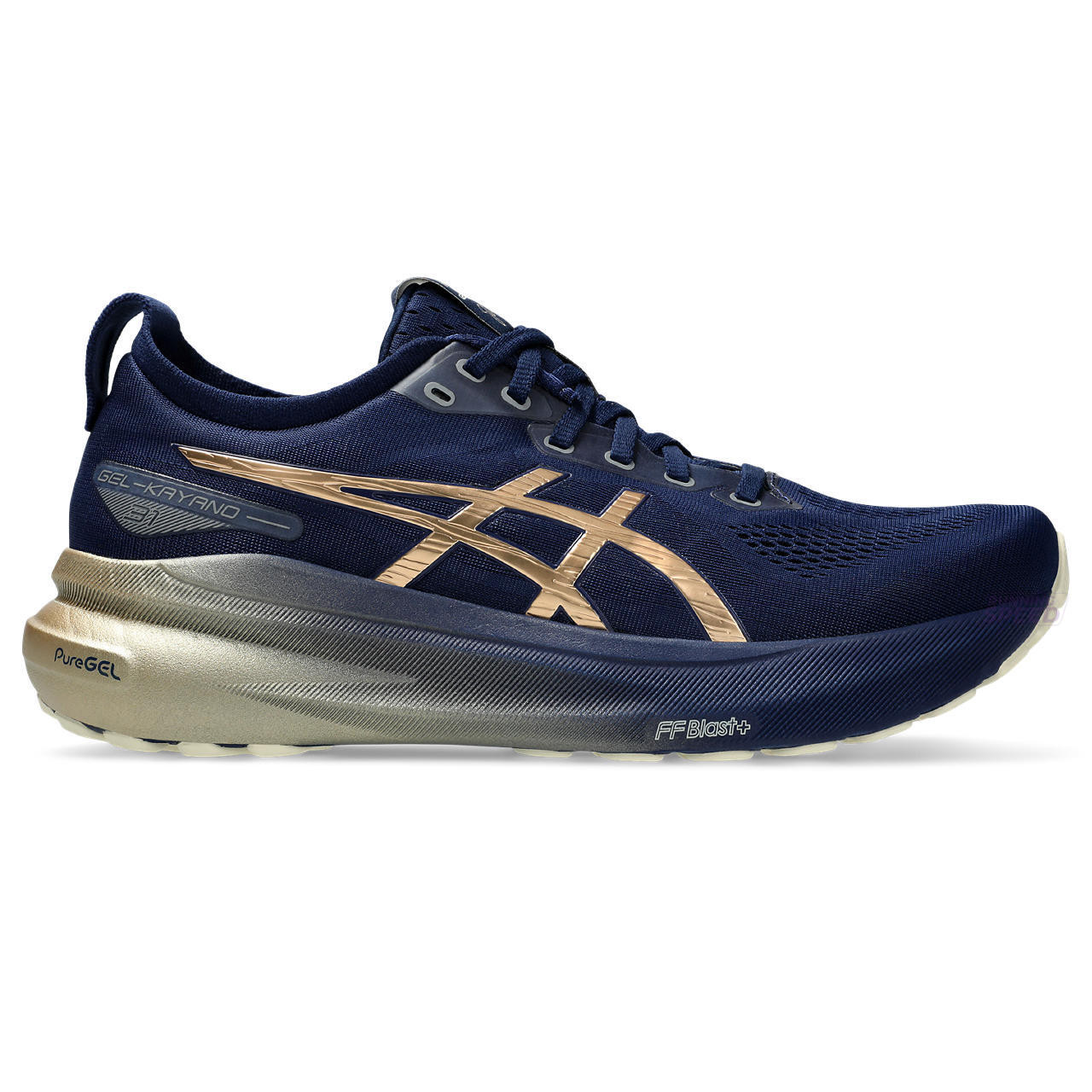 Tênis Asics Gel Kayano 31 Platinum - Azil Marinho e Dourado - Masculino 