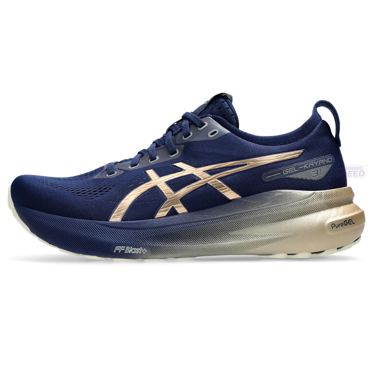 Tênis Asics Gel Kayano 31 Platinum - Azil Marinho e Dourado - Masculino