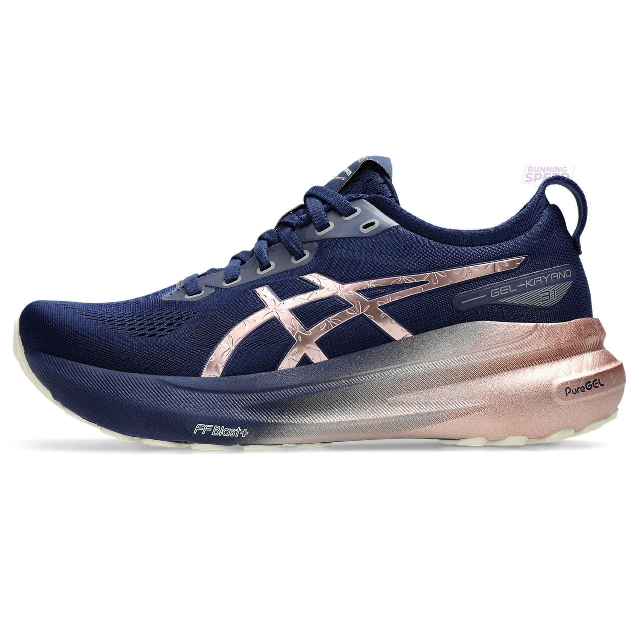 Tênis Asics Gel Kayano 31 Platinum - Azul Marinho e Dourado - Feminino