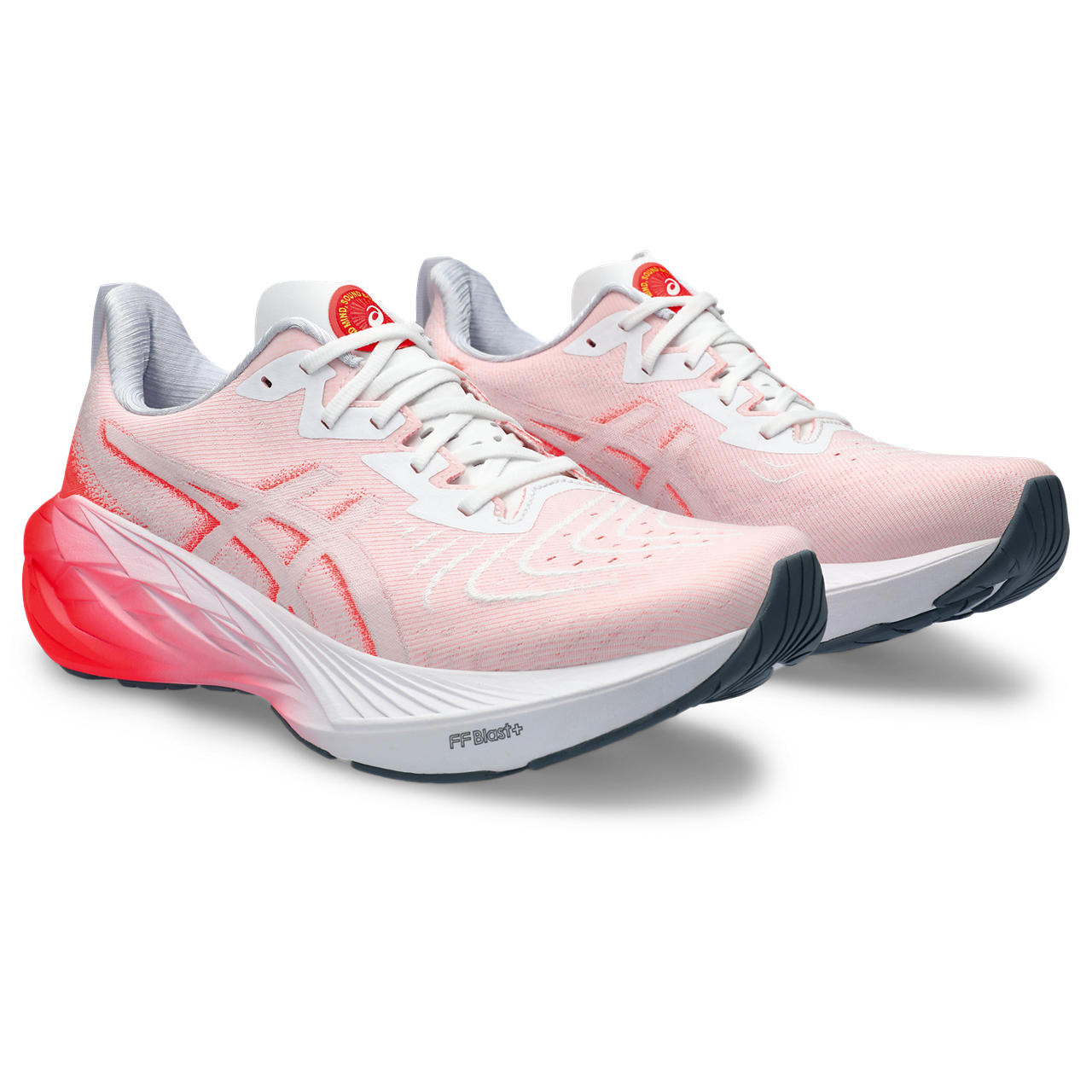 Tênis Asics Novablast 4 - Rosa e Vermelho - Feminino