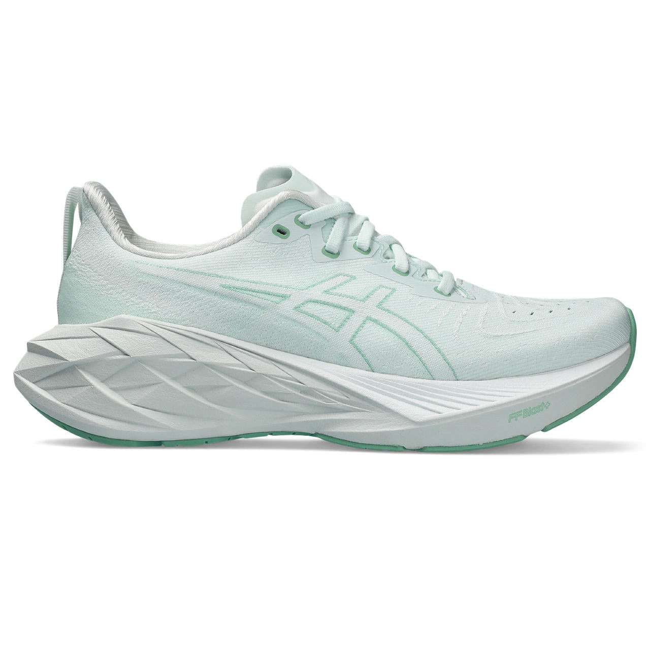 Tênis Asics Novablast 4 - Branco e Verde Claro - Feminino 