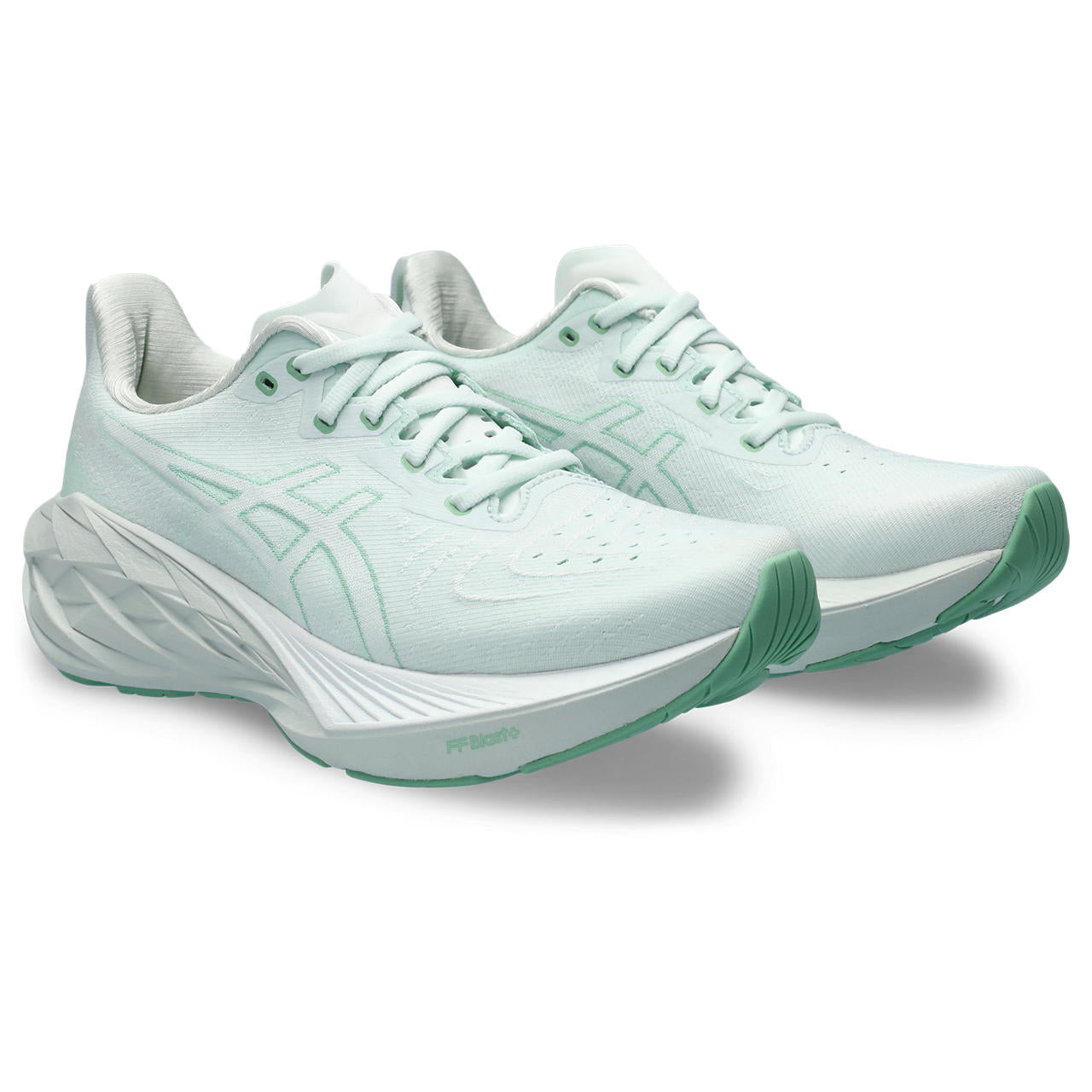 Tênis Asics Novablast 4 - Branco e Verde Claro - Feminino