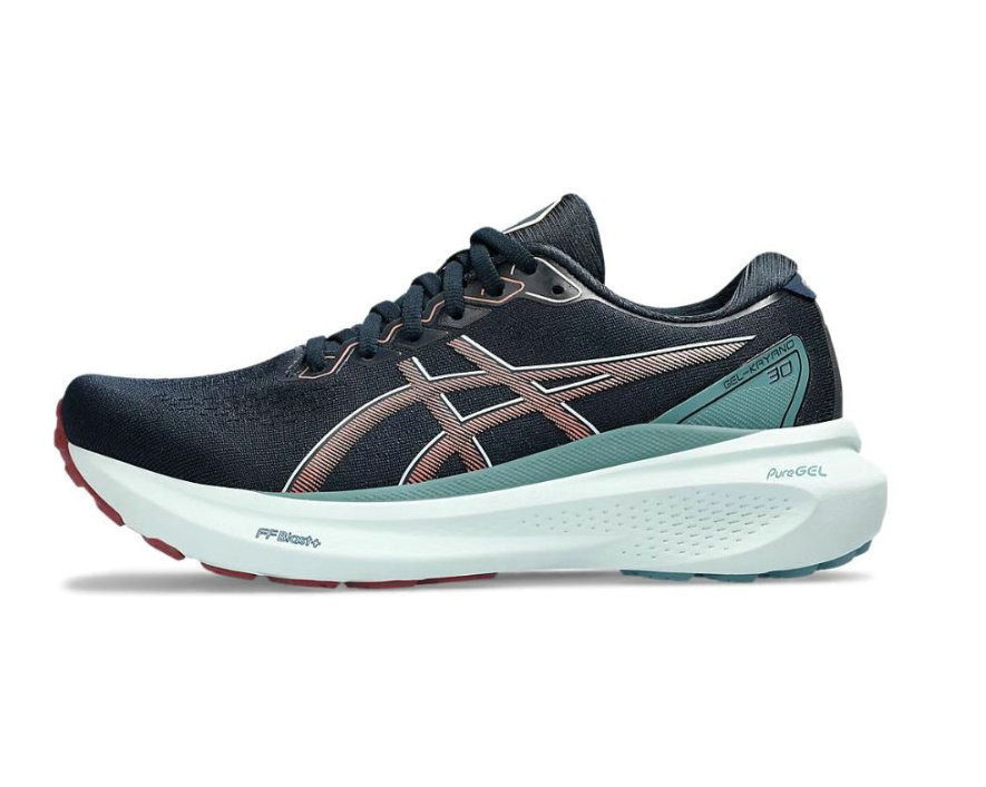 Tênis Asics Gel Kayano 30 - Azul Escuro e Verde Claro - Feminino 