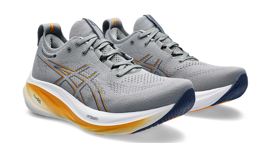 Tênis Asics Gel Nimbus 26 - Cinza e Laranja - Feminino