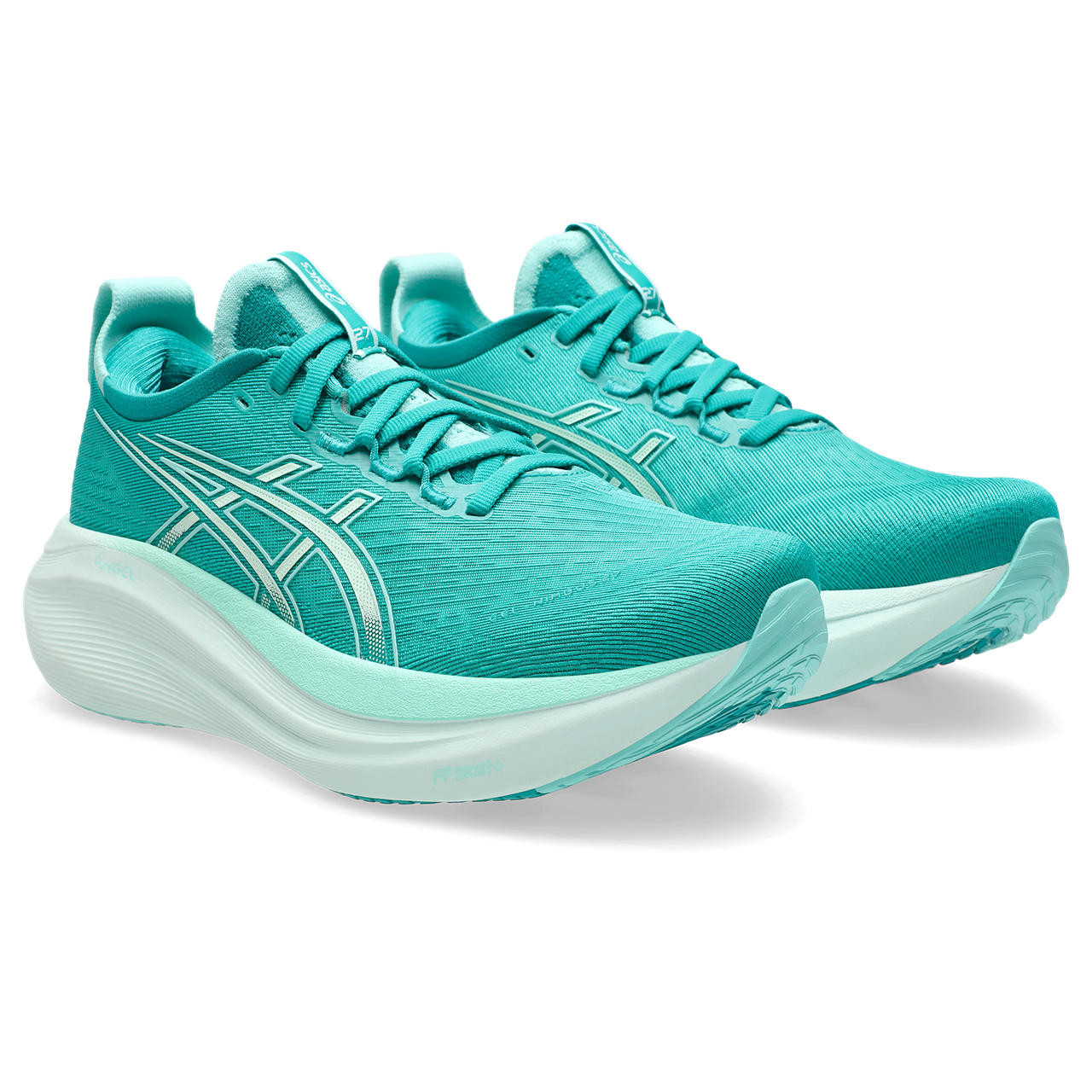 Tênis ASICS GEL Nimbus 27 - Feminino -Turquesa com Branco